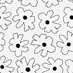 图源免费EPS文件 |超大尺寸的线条艺术黑色花朵无缝图案背景。非常适合时尚和纺织品项目、产品包装、壁纸、文具、手机壳、平板电脑壳、贺卡