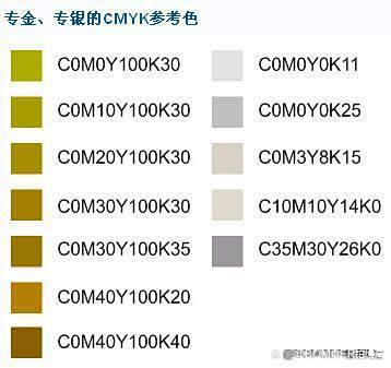 关于印刷金色、银色的CMYK色值，值得收...