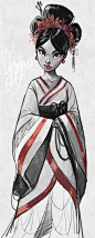 Illustration :: "An ancient Chinese princess I drew a few days back for a design comp!" by ToonSketchbook: 