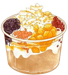 冰汤圆冰粉手绘