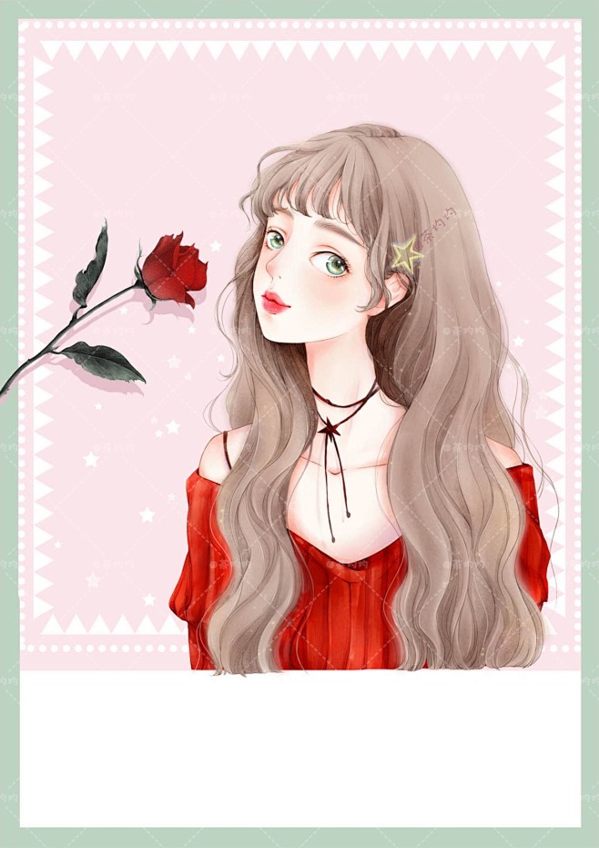 星与玫瑰_茶灼灼__插画师作品_涂鸦王国...