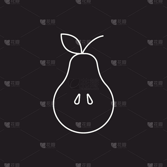 水果梨线图标