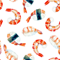 海洋鱼船海浪雨伞虾蟹元素图形 海报 AI矢量设计素材 (7)