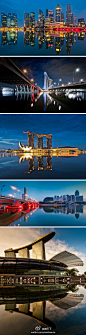 微天下：【组图：新加坡的倒影】下面的这些照片拍摄于新加坡的莫���那湾附近，那些美轮美奂的建筑映在平静的水面，给人一种梦幻般的感觉。照片看上去似乎经过电脑处理，实际上却完全是辛苦的结晶。拍摄这些照片的人名叫沃拉瑞特，为了拍摄出完美的效果，他经常在天破晓之际就起床去寻找适合拍摄的光线。
