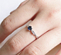 Genuine Blue Sapphire Sliver Ring 925 Sapphire Ring by HXStudio