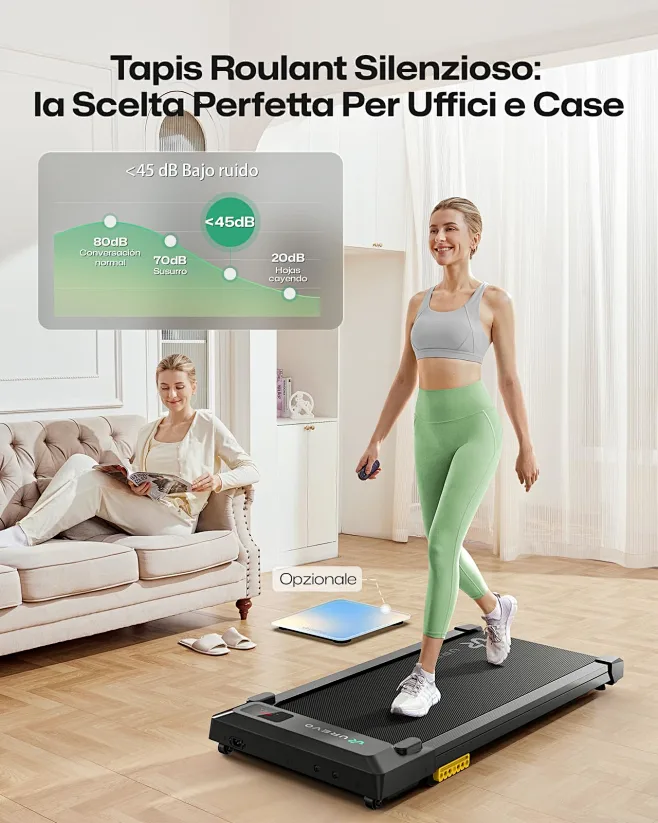 Tapis Roulant Sperax 3 In 1 Sottoscrivania – 2.5HP Basso Rumore – App Inclusa – Rosso/nero