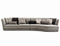 Corner fabric sofa with chaise longue FOSTER by Frigerio Salotti
