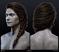 Kassandra's Hair (Assassin's Creed Odyssey), Stephanie Chafe : Kass' side braid was such a challenge, but very rewarding! Hair/eyebrows were placed using classic cards with the help of a spline tool in 3dsMax.<br/>Polycount is 43k tri.<br/>Kas