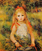 Little Girl with a Spray of Flowers -  1888, Pierre-Auguste Renoir