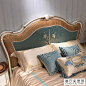赫莎宫廷法式家具欧式双人实木床1.5M奢华贵族法式床头柜组合A6