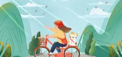 插画设计卡通插画背景图片森系风格手绘简笔画