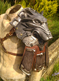 WolfShoulder by DragonArmoury wolf shoulder guard leather armor cosplay costume LARP LRP fashion clothes clothing equipment gear magic item | Create your own roleplaying game material w/ RPG Bard: www.rpgbard.com | Writing inspiration for Dungeons and Dra