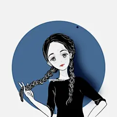 麻花辫女孩手绘黑白酷炫头像二次元长发卡通PNG搜索网 - 精选免抠素材_透明PNG图片分享下载_pngss.com