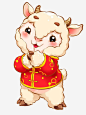春节拜年卡通动物羊高清素材 动物 卡通 拜年 春节 羊 免抠png 设计图片 免费下载