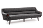 Curved Free Form Sofa by H.W. Klein | red modern furniture