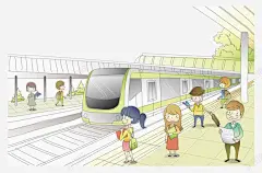 乘坐地铁 页面网页 平面电商 创意素材