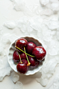 cherries on saucer