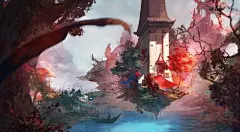 古风十足的场景插画作品，相当有中国韵味的精美场景大作！中国风场景