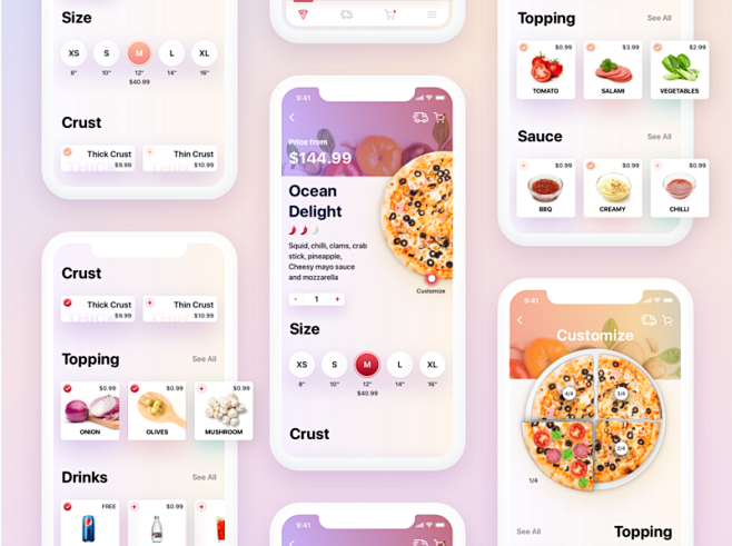 Pizza App UI design ...