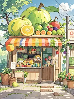 【插画✦治愈】童话镇逛不够的小店 - 小红书