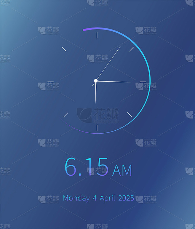 时钟App UI设计。移动时钟界面。设计...