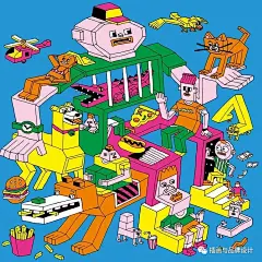 插画丨无心工作？感受一下线条与色块的活力！用色彩给自己洗洗眼 : 50万插画师共同关注→插画与品牌设计
