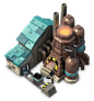 Iron Mine : "The Iron Mine produces Iron, a high-grade construction material. Upgrade the Iron Mine to improve its production rate!" Summary The Iron Mine constantly produces Iron, except for when it is being upgraded or when it is full., Iron i
