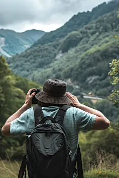 热爱旅行人物肖像摄影图