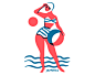 La Baigneuse / Van Paris x Le Bon Marché : Illustration for Print Van Paris x Le Bon Marché rive gauche.Limited edition screenprinted in 2 colours by Print Van Paris.