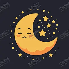 可爱月亮卡通绘画儿童插画 【酷图网】卡通,月亮,明月,月,月球,星星,星球,亮晶晶,闪闪发光,免抠素材,矢量,简笔画,儿童画,儿童插画,插画,蜡笔画,logo,图标