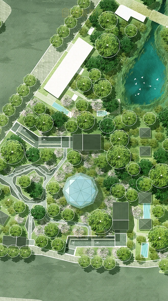 2021原创小清新公园景观彩平PSD素材园林景观竞赛彩平PS分层素材-花瓣网