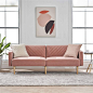 Amazon.com: SSLine 77.5" Pink Velvet Sofa Bed Convertible Futon Sofa Mid-Century Living Room Couch Bed Sleeper with Wooden Leg Adjustable Futon Couches Lounger for Bedroom Dorm and Small Apartment: Kitchen & Dining