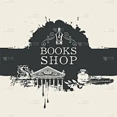 创意横幅书店在复古风格