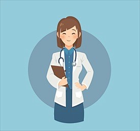 带剪贴板听诊器的微笑女医生