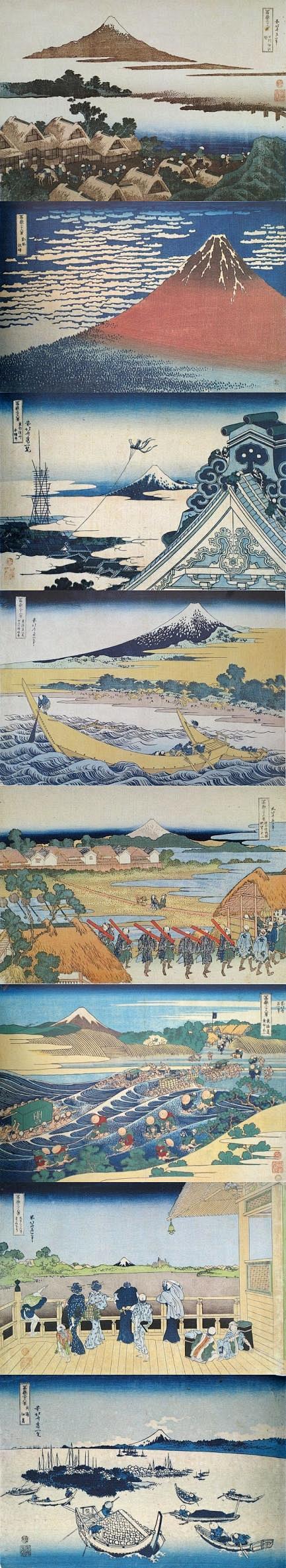 复古|《富岳三十六景》部分2。浮世绘版画...