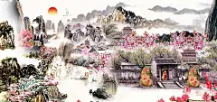 世外桃源山水画桌面壁纸