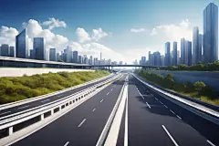 平路蓝天白云高速公路摄影图