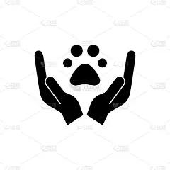 动物帮助黑色剪影矢量插图孤立