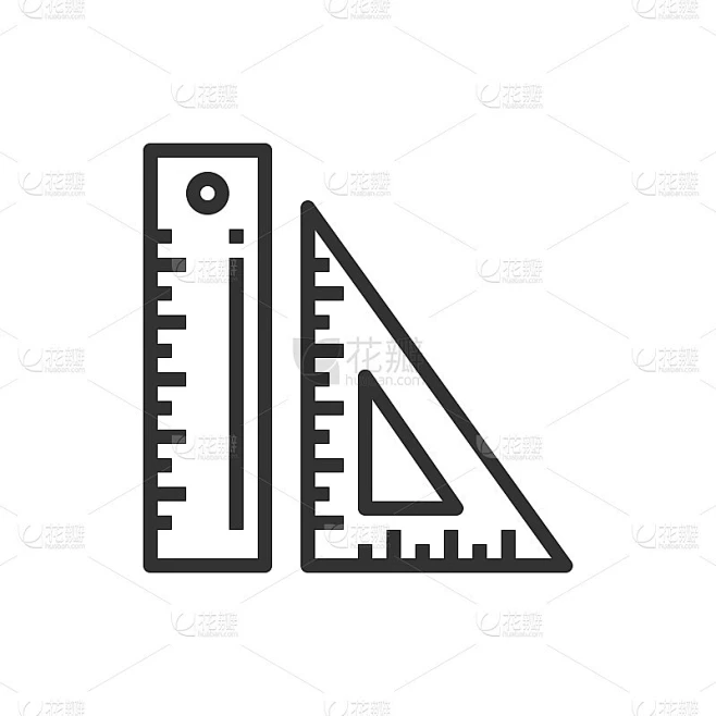 标尺线图标矢量插图素材-花瓣网