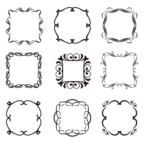 正方形花边边框