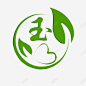 圆形绿色叶子玉石标志图标 UI图标 设计图片 免费下载 页面网页 平面电商 创意素材