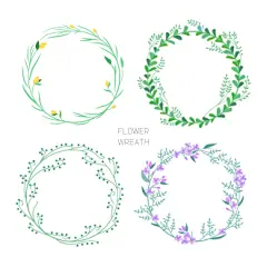 绿色植物 淡彩水色 手绘花卉 植物花卉插图插画设计AI