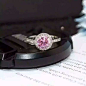 PT950铂金钻戒 钻石戒指女彩色宝石粉钻莫桑石1克拉对戒指环婚戒