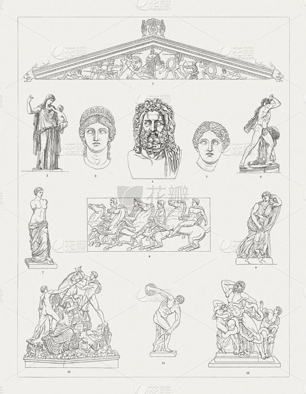 Greek sculpture art 1) West Pediment of the Temple of Aphaia, Greece, 490 BC (today Glyptothek