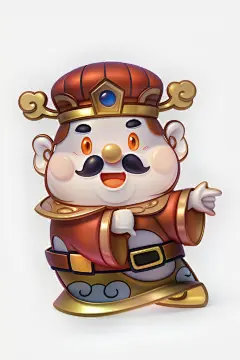 财富财神卡通角色模型元素