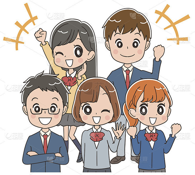 一群日本高中生正在玩得很开心。