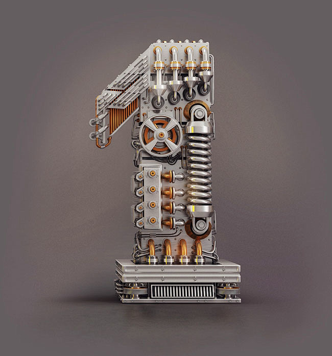 机械风格2016 3D字体设计