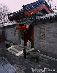 别致的农村四合院大门效果图