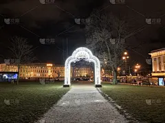 新的,夜晚,路灯,寒冷,城市生活,灯笼,圣诞装饰物,波兰,照明设备