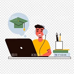 上网课插画  - 源文件下载【酷图网】上网课插画,上网课,在线测试,在线教育,计算机教育,网上教学,在线学习,电脑课程,在线办公,远程办公,用电脑,手绘,手绘人物,扁平风,扁平化人物,矢量人物,卡通人物,人物,场景人物,扁平插画,人物插画素材,扁平化场景,AI,插画,矢量,卡通
